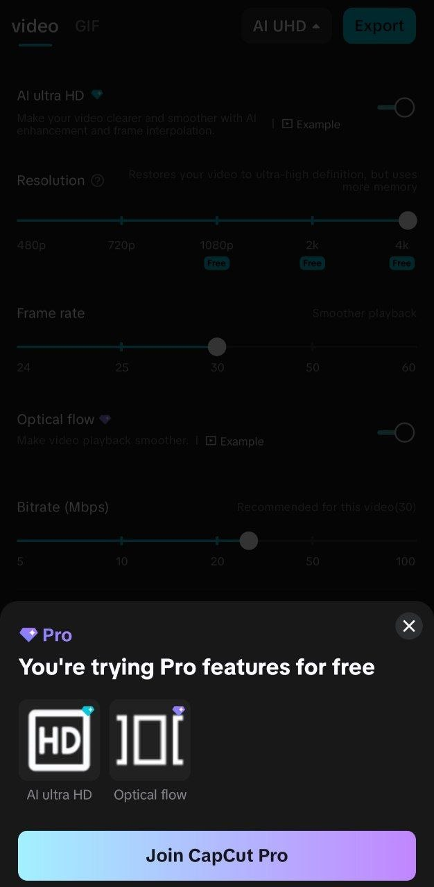 Sebelum upgrade feature Pro terkunci